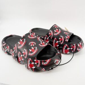 Champion Meloso Squish Smile Slides Sandals Mens Size 9 Black Red Pool Comfy NEW
